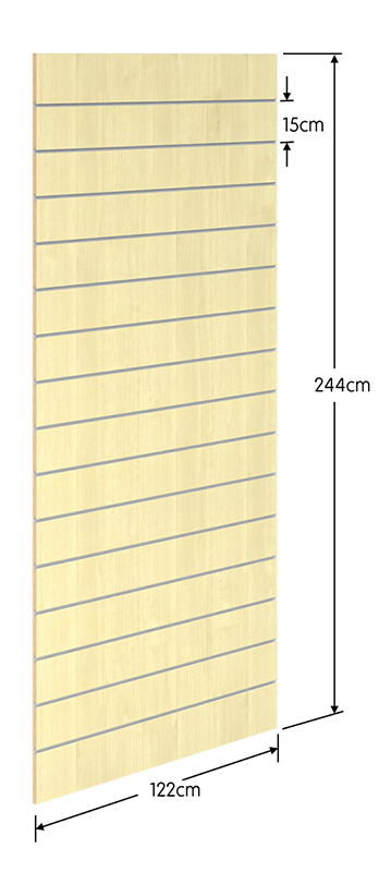 Σφένδαμος Πάνελ Slat 122x244cm -  με 15 Πηχάκια Αλουμινίου ανά 15cm